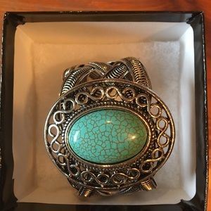 Turquoise and Serling cuff